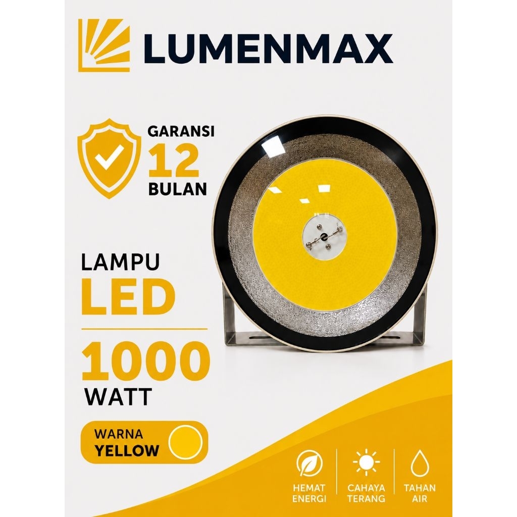 Lampu Ikan LumenMax Lampu Nelayan Lampu Sorot Lampu Cumi Yellow (Kuning) 3000K 1000watt