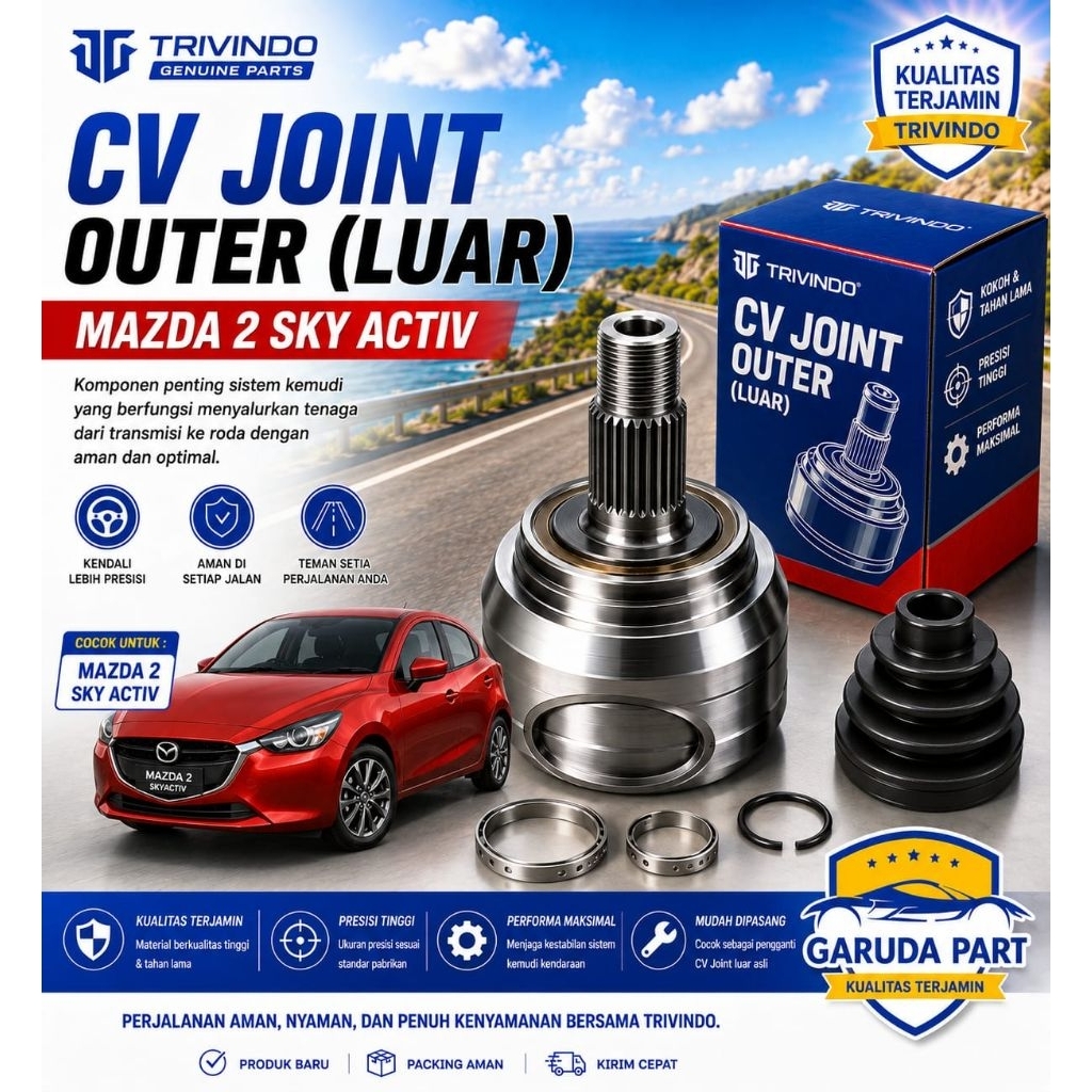 CV JOINT OUTER (LUAR) MAZDA 2 SKY ACTIV