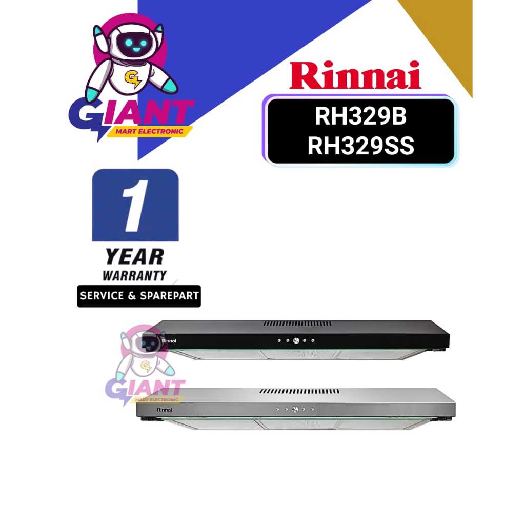 COOKER HOOD RINNAI RH329B/RH329SS SLIM SERIES