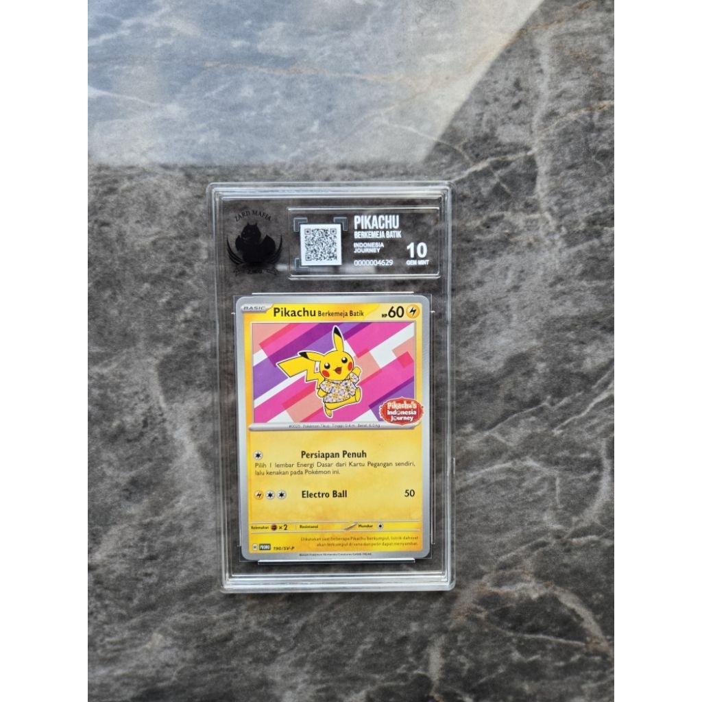 Pikachu Batik Pink Sv-p 190 Slab ZMG 10 Pokemon Indonesia