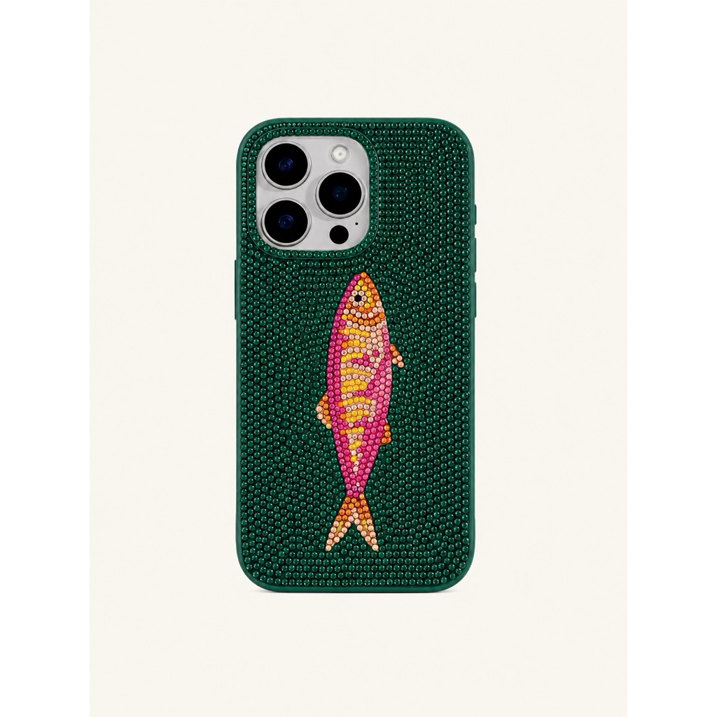 Sardine Uno Phone Case - Dark Green | Clear sides