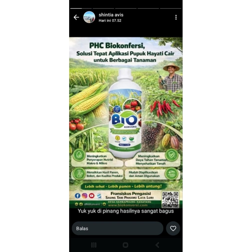 PUPUK HAYATI ATAU ORGANIK BIO KONVERSI KONSENTRAT CAIR