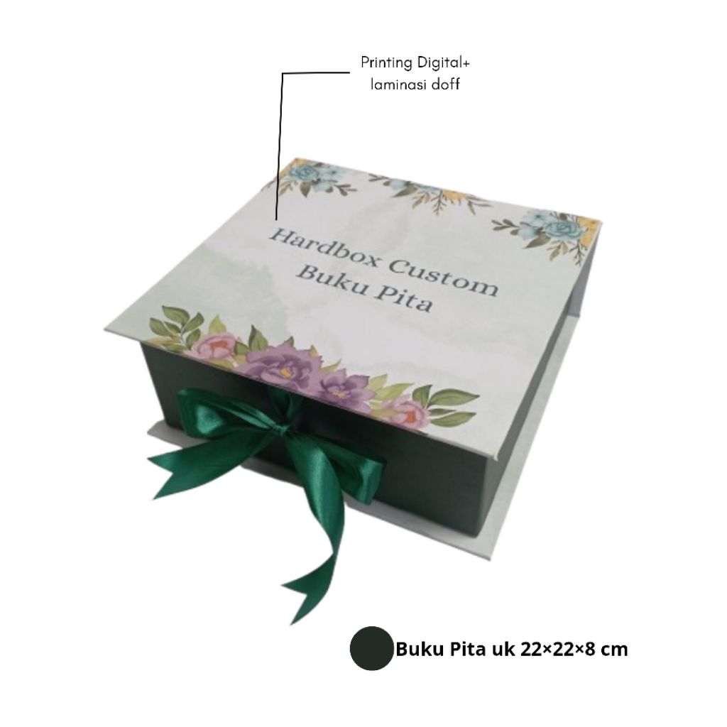 Hardbox Custom Buku Pita [22×22×8 cm] / Kotak Custom / Packaging Hampers