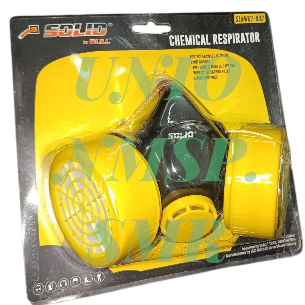 ( Double Catridge ) ​SOLID Chemical Respirator Masker Gas Masker Semprot Cat SLMK01-002