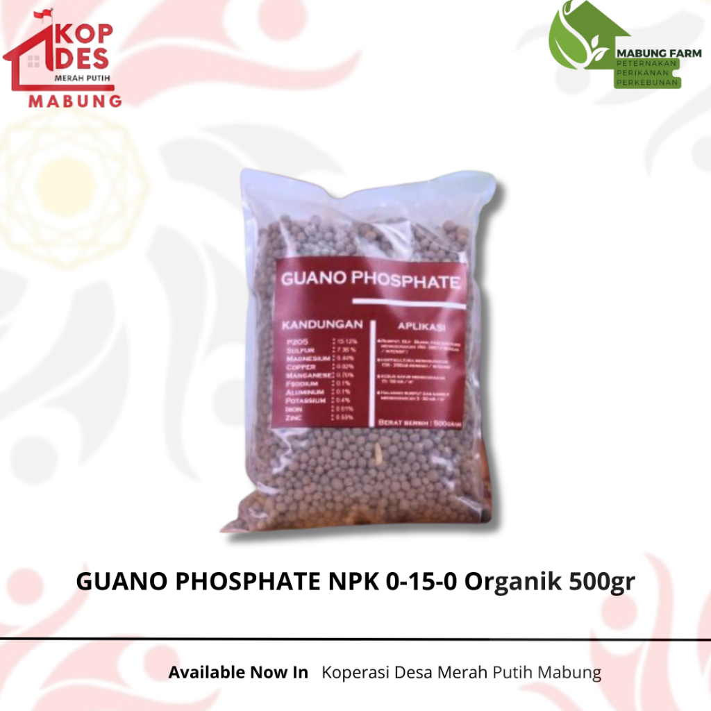 GUANO PHOSPHATE NPK 0-15-0 Organik 500gr