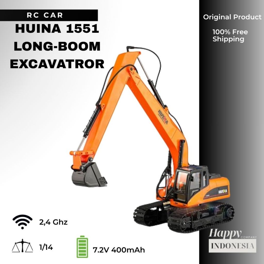 RC Huina 1551 1/14 RC Ekskavator Excavator Dump Dumper Truck Traktor Murah