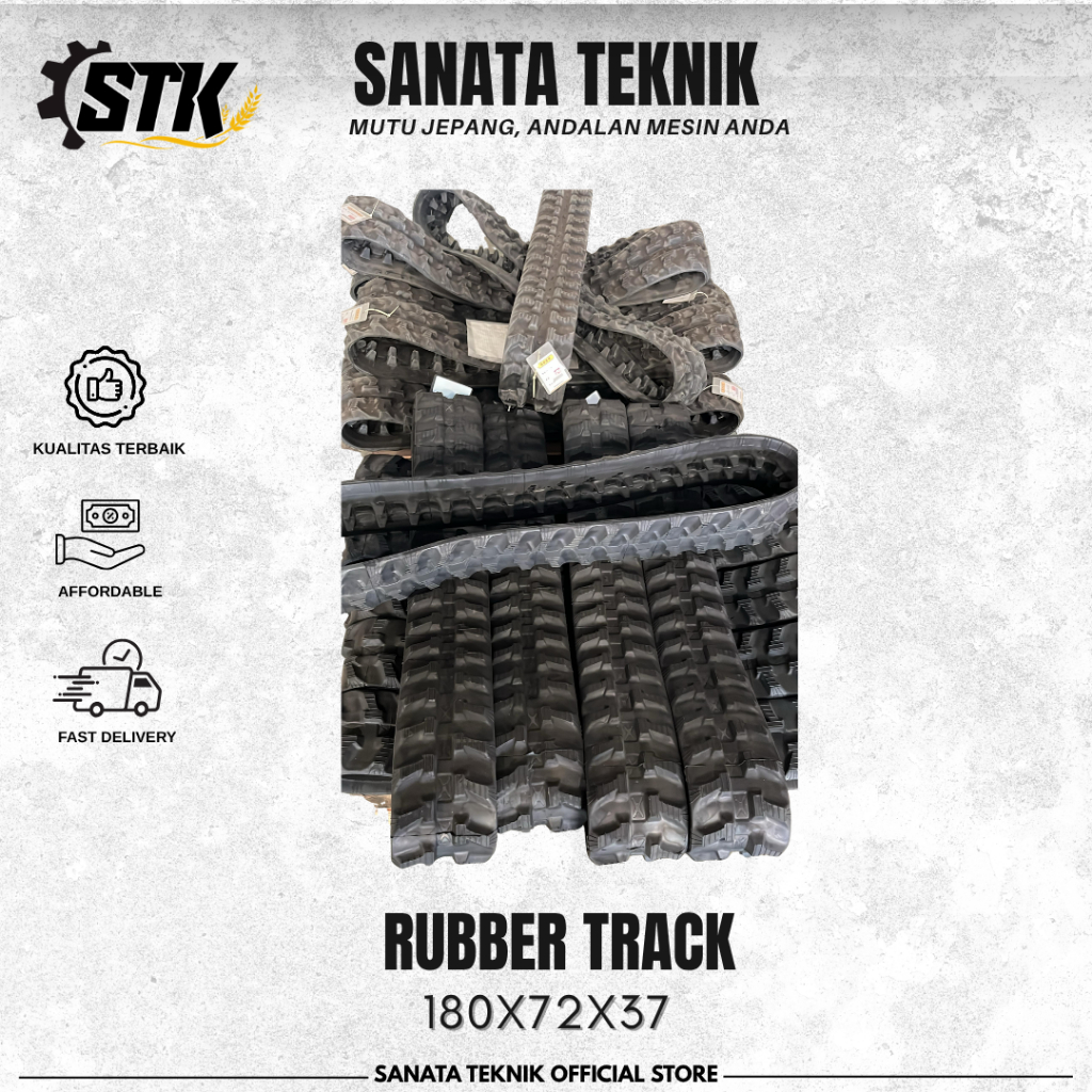 Rubber Track Crawler 180X72X37 untuk Mini Excavator Rinoceros XN08, Bomac Mini Excavator BME095-AS /
