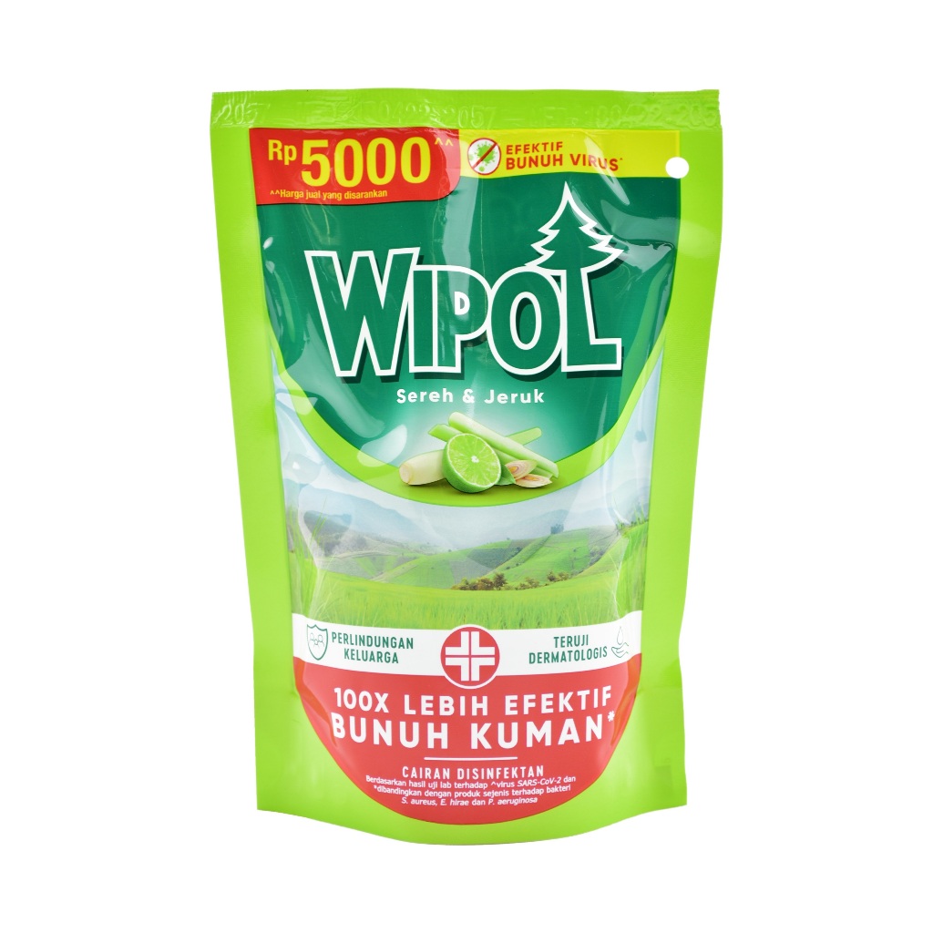 KARBOL PEMBERSIH LANTAI DESINFEKTAN WIPOL SEREH JERUK 190ML 720ML POUCH ISI ULANG REFILL
