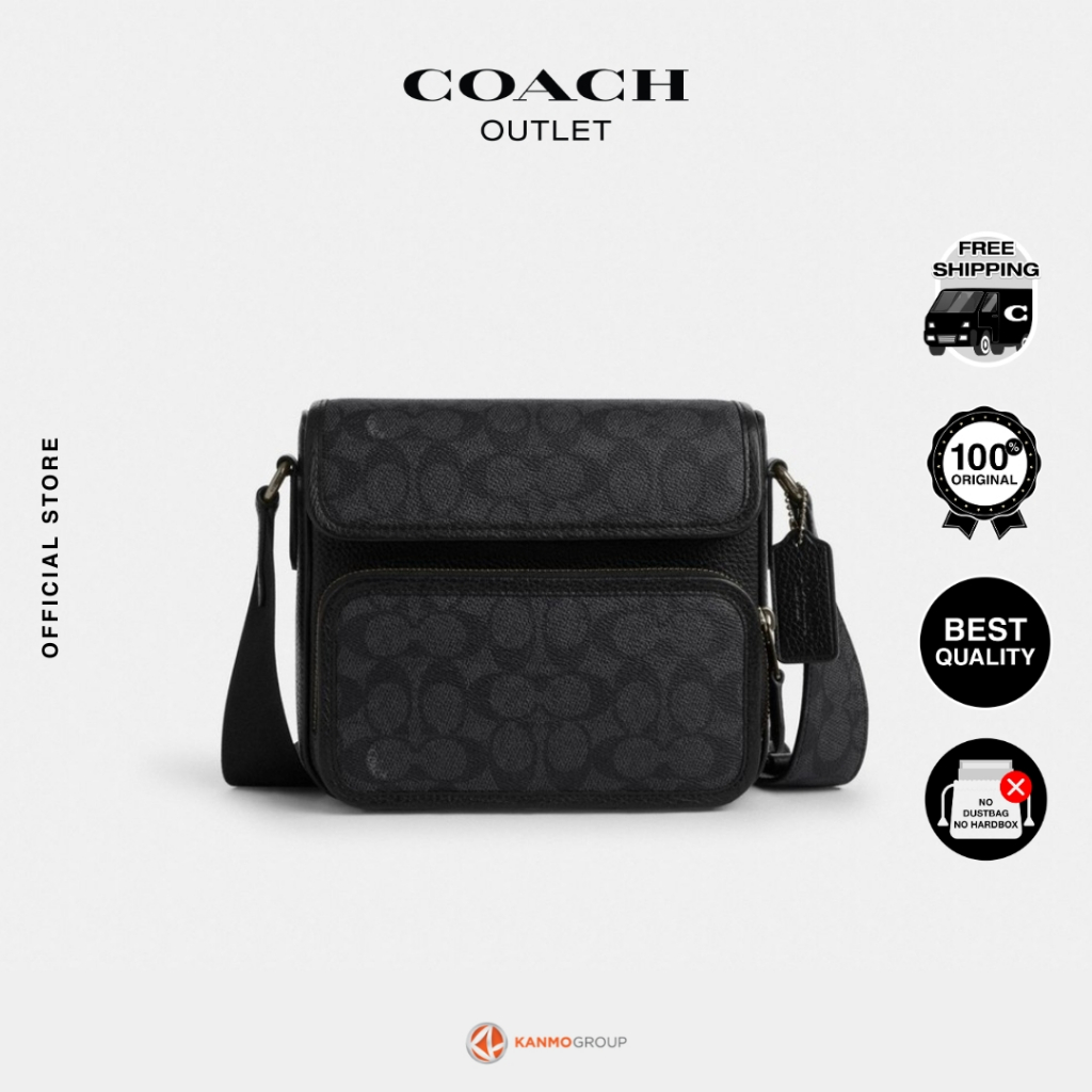 Coach Sullivan Flap Crossbody Bag In Signature Canvas - Tas Selempang Pria