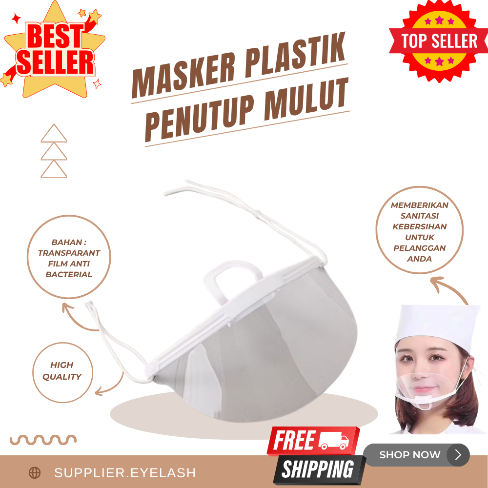 MASKER PENUTUP MULUT PLASTIK TRANSPARAN/PENUTUP MULUT