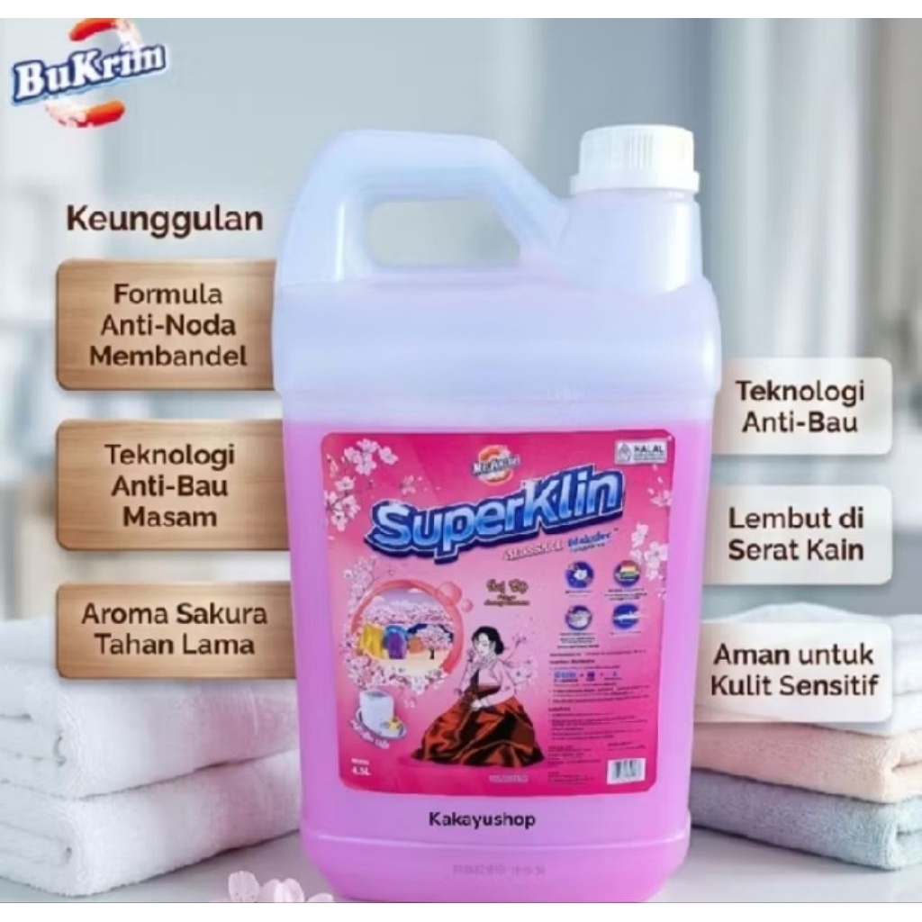 Bukrim Superklin Liquid jumbo 4,5 Liter/Detergent Cair Bukrim