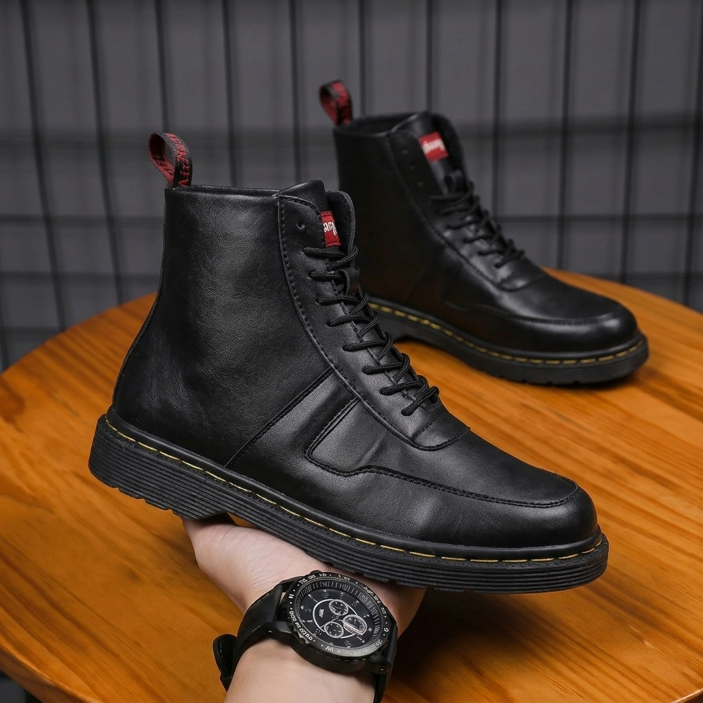 Sepatu Pantofel Boots Hitam Docmart Pria