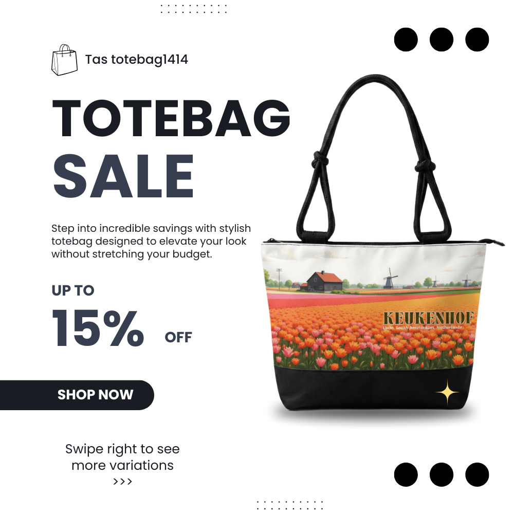 Tas Belanda Tali Sumbu Souvenir Tas Kanvas Belanda Totebag Amsterdam Tote Bag Holland