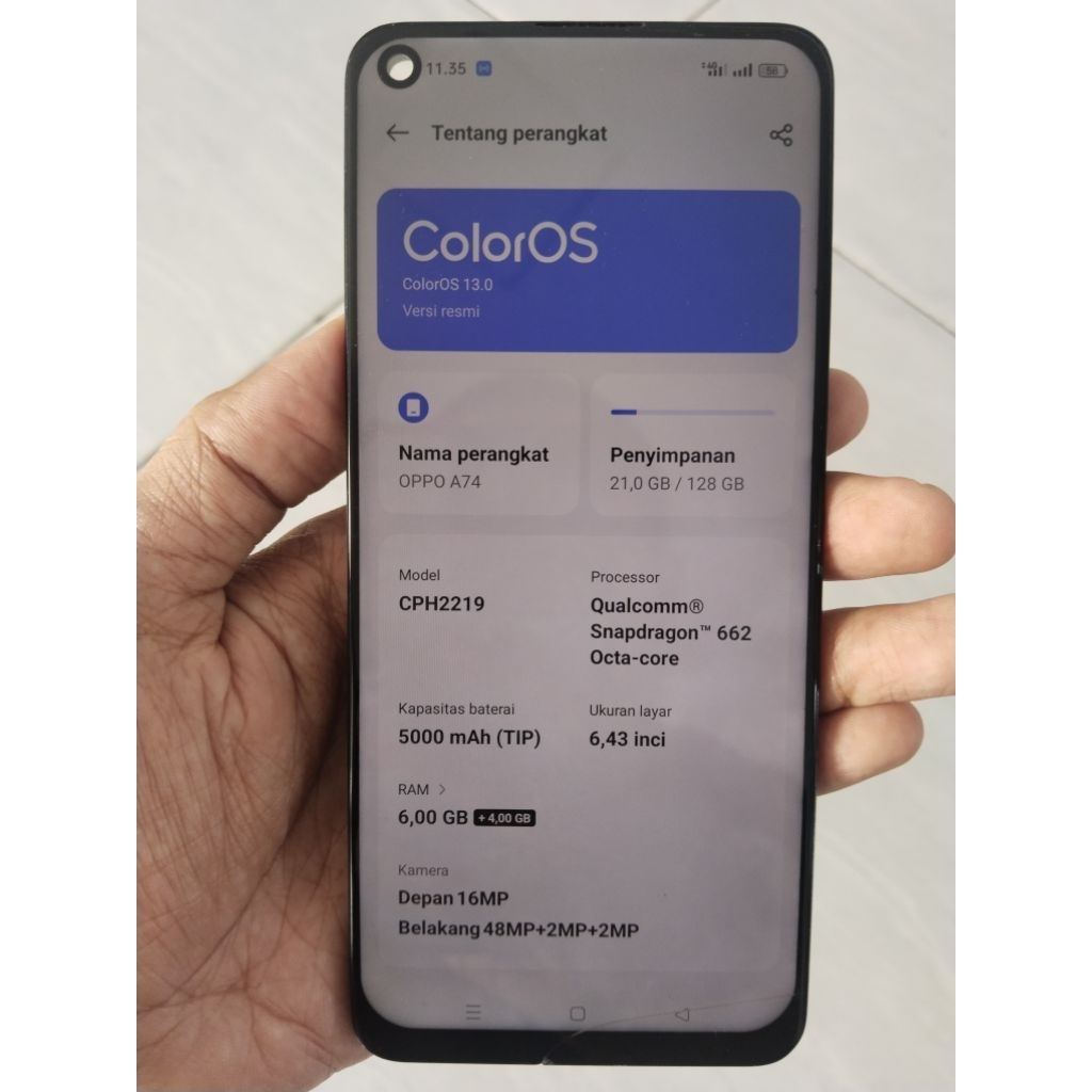 mesin oppo a74 6128 unit