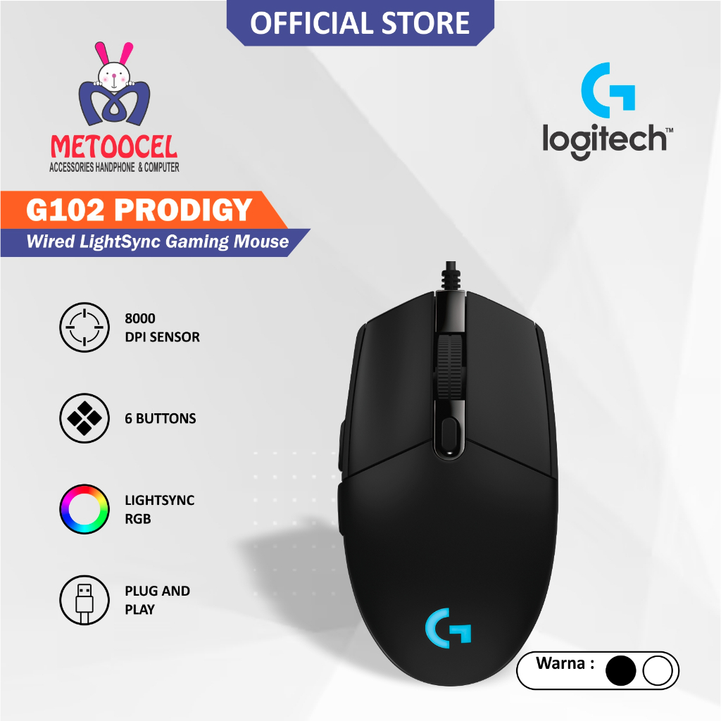 Logitech G102 Mouse Gaming Wired RGB Lightsync with Macro Gaming Mouse