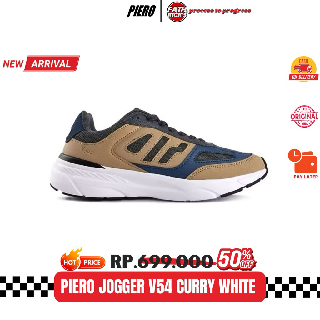 Sepatu Piero Original - PIERO JOGGER V54-CURRY/WHITE/BLACK
