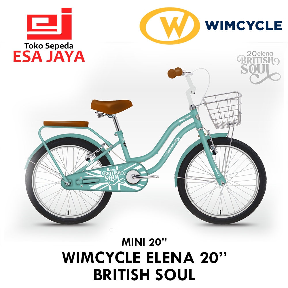 Sepeda Anak Perempuan Wimcycle Elena British Soul 20 Inch Keranjang Klasik
