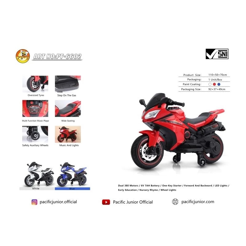 AUDY BABY Motor Aki anak Pacific PT 6602 PT-6602