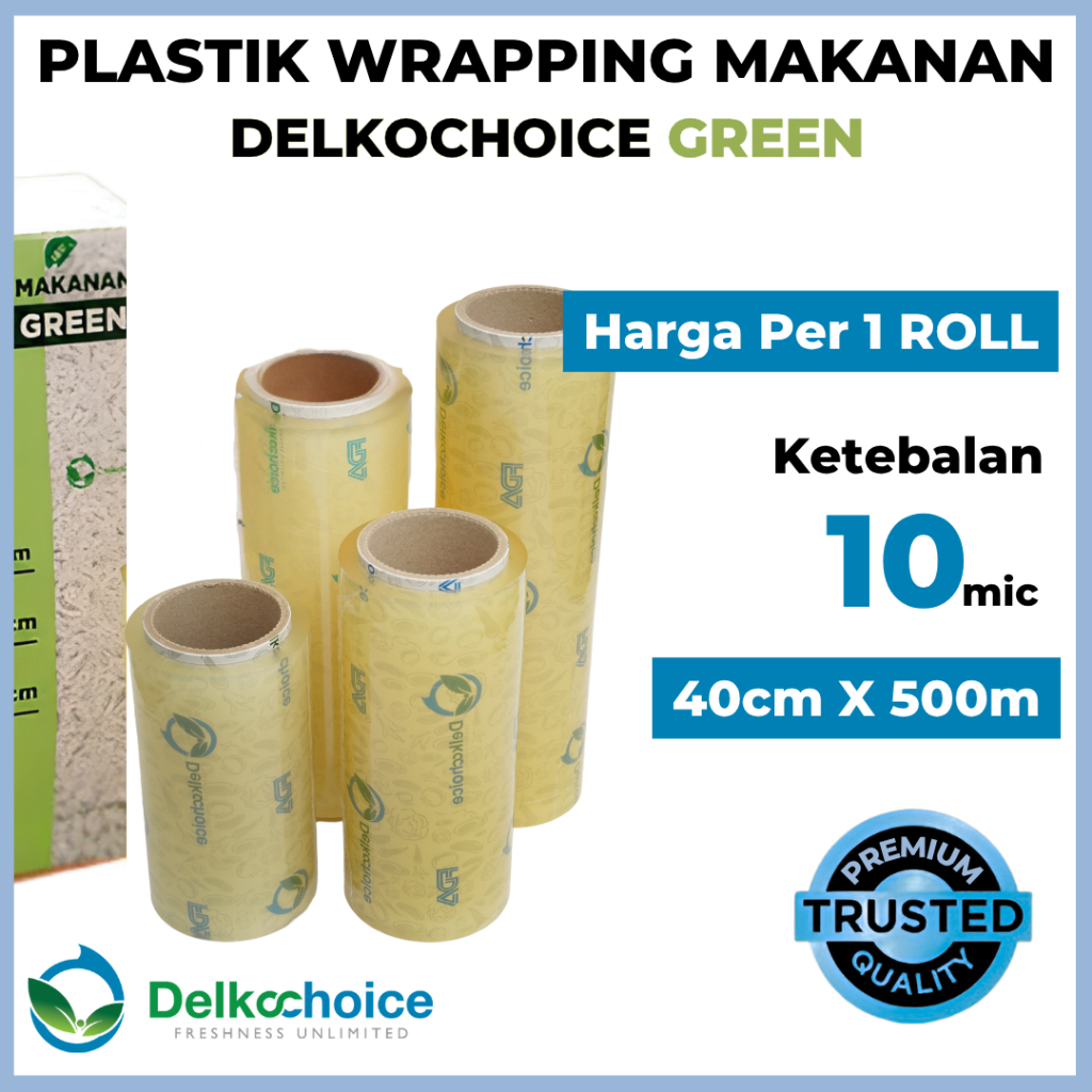 DELKOCHOICE CLING WRAP / PLASTIK PEMBUNGKUS MAKANAN / FOOD WRAPPING / DELKO GREEN 40 CM