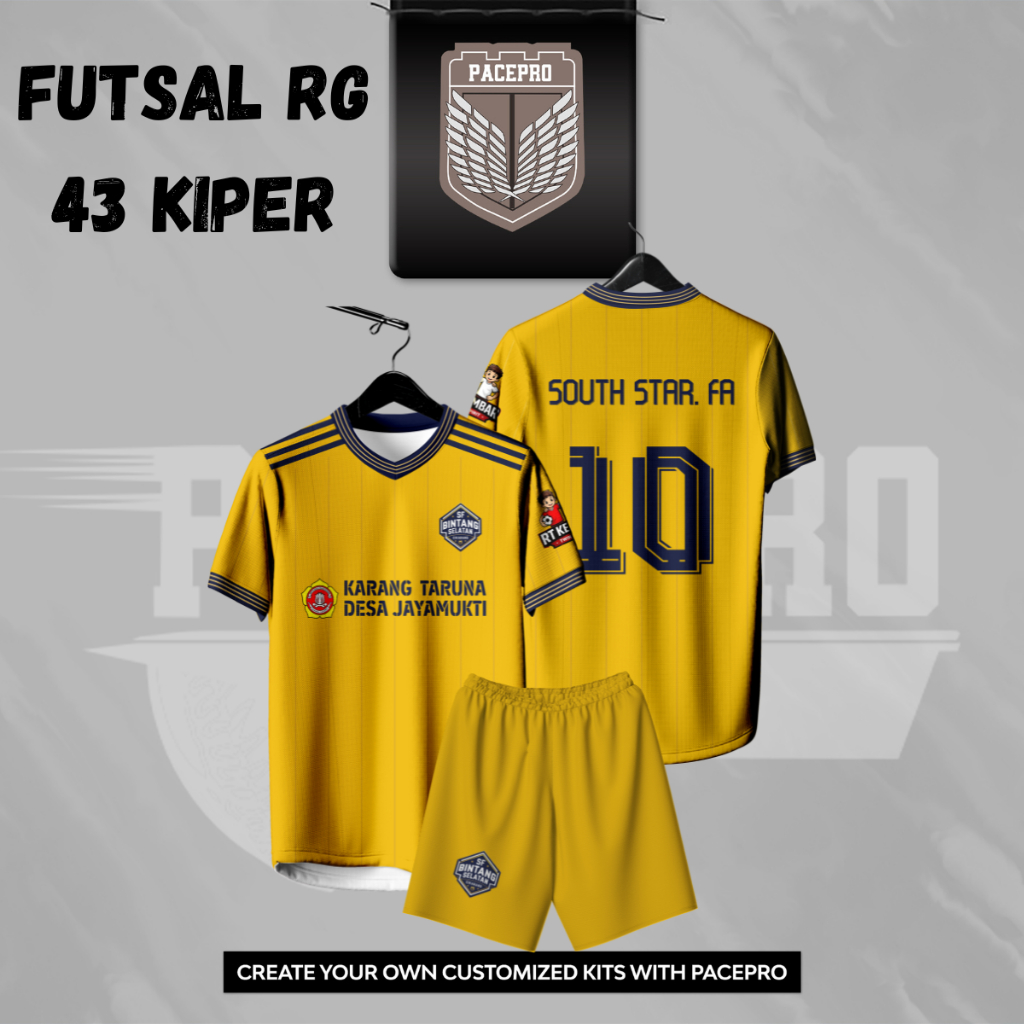Jersey FUTSAL RG-43 KIPER Free custom nama dan nomor untuk dewasa dan anak anak Full Printing