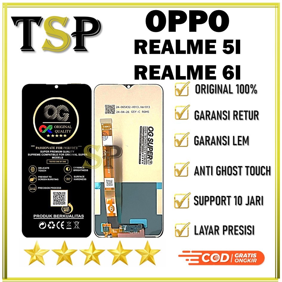 LCD TOUCSCREEN REALME 5I / REALME 6I ORIGINAL FULLSET 100%