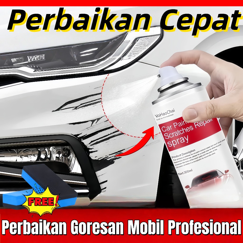 Cat semprot body motor mobil putih/hitam anti gores semprot compound kompon penghilang baret mobil k