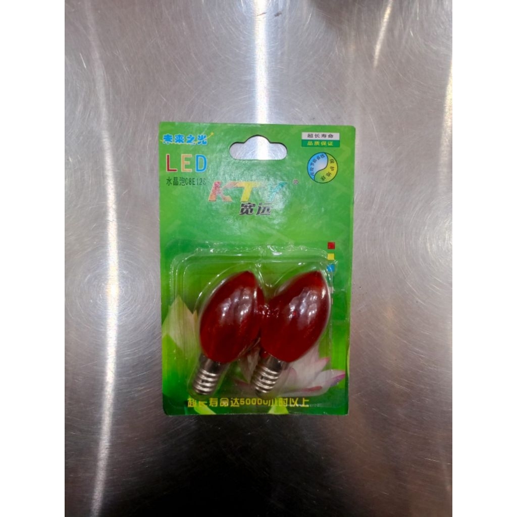 [LAMPU] Bola Lampu LED Merah Kristal/Bohlam Kristal Lonjong Merah/Bola Lampu E12 Kristal Jamur/Bola 