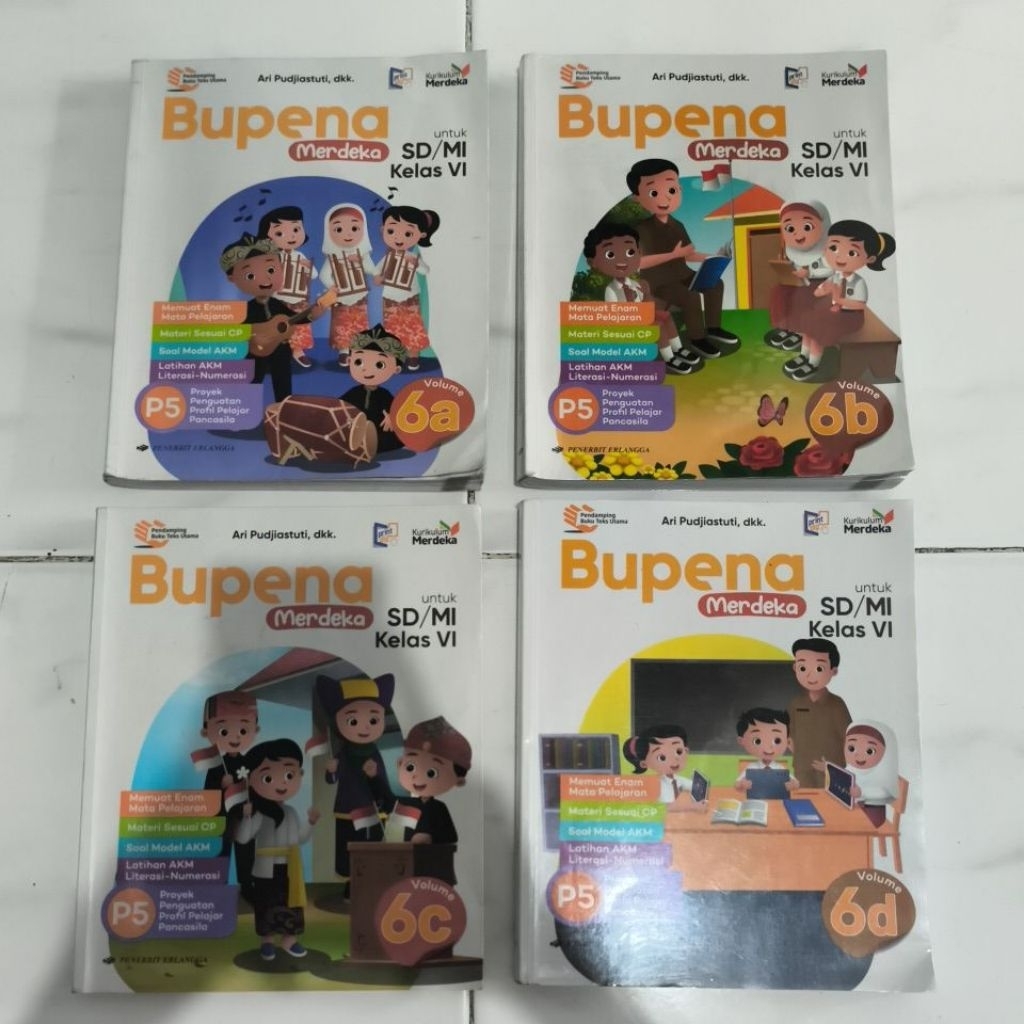 Buku BUPENA 6 ABCD kurikulum merdeka SD Kelas 6 pl bekas