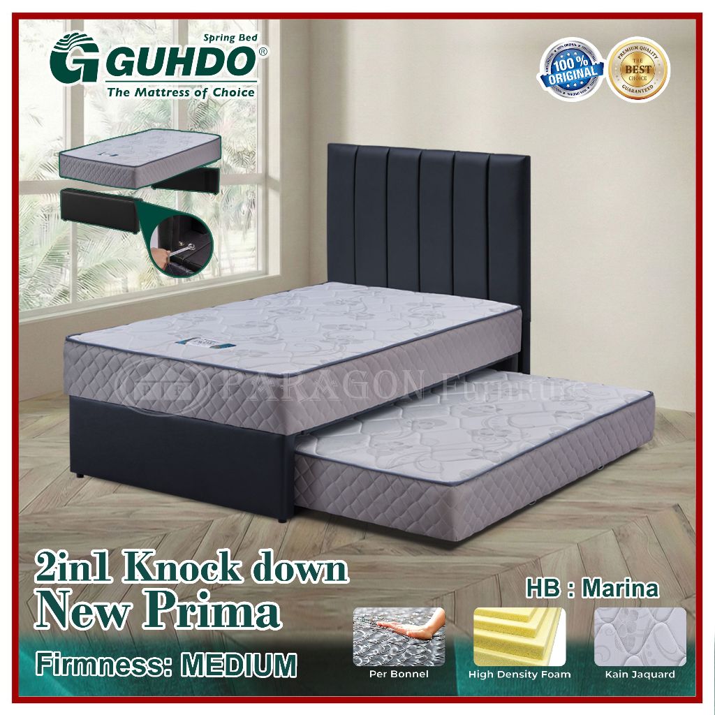Guhdo Spring bed 2in1 New Prima Spinal Spring KD (Knock down), HB Marina, Tamara 090 100 120 140 160