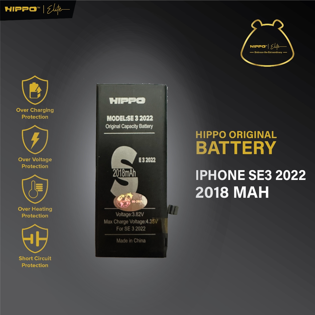 Hippo Baterai Iphone SE3 2022 2018mAh Battery Batere Batrai Batre Original Cell Garansi resmi