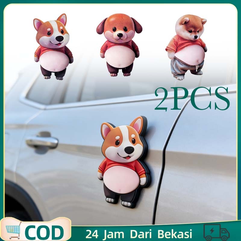 2pcs Pelindung Bumper Mobil Mainan Stress Relief Strip Pelindung Kartun Pita Anti-tabrakan Sepeda Mo