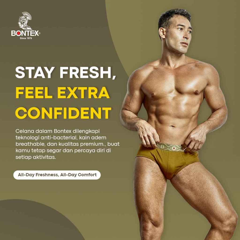 BONTEX New Super 604 - Celana Dalam Pria - Bahan Katun Sehari Hari