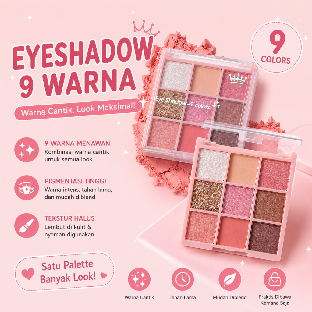 JELLYGLAM - [HARGA GROSIR] Delicate Silky Eyeshadow 9 Warna - Palet Matte Shimmer Korean Douyin Make