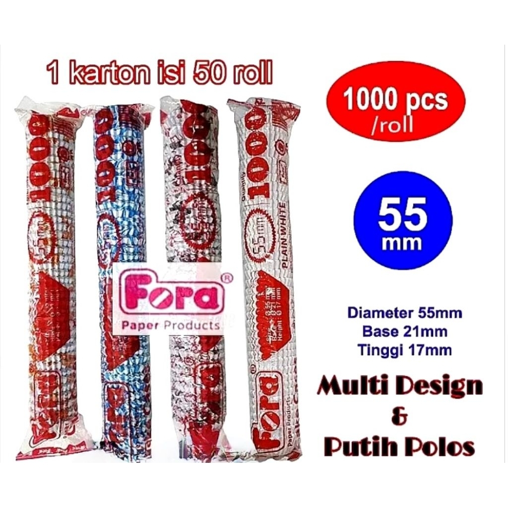 CAKE CASES / CUP KUE KERTAS / CAKE CASES ROSA DRAGON PACK FORA CASE 5,5 CM / CUP NASTAR ISI 1000 CUP