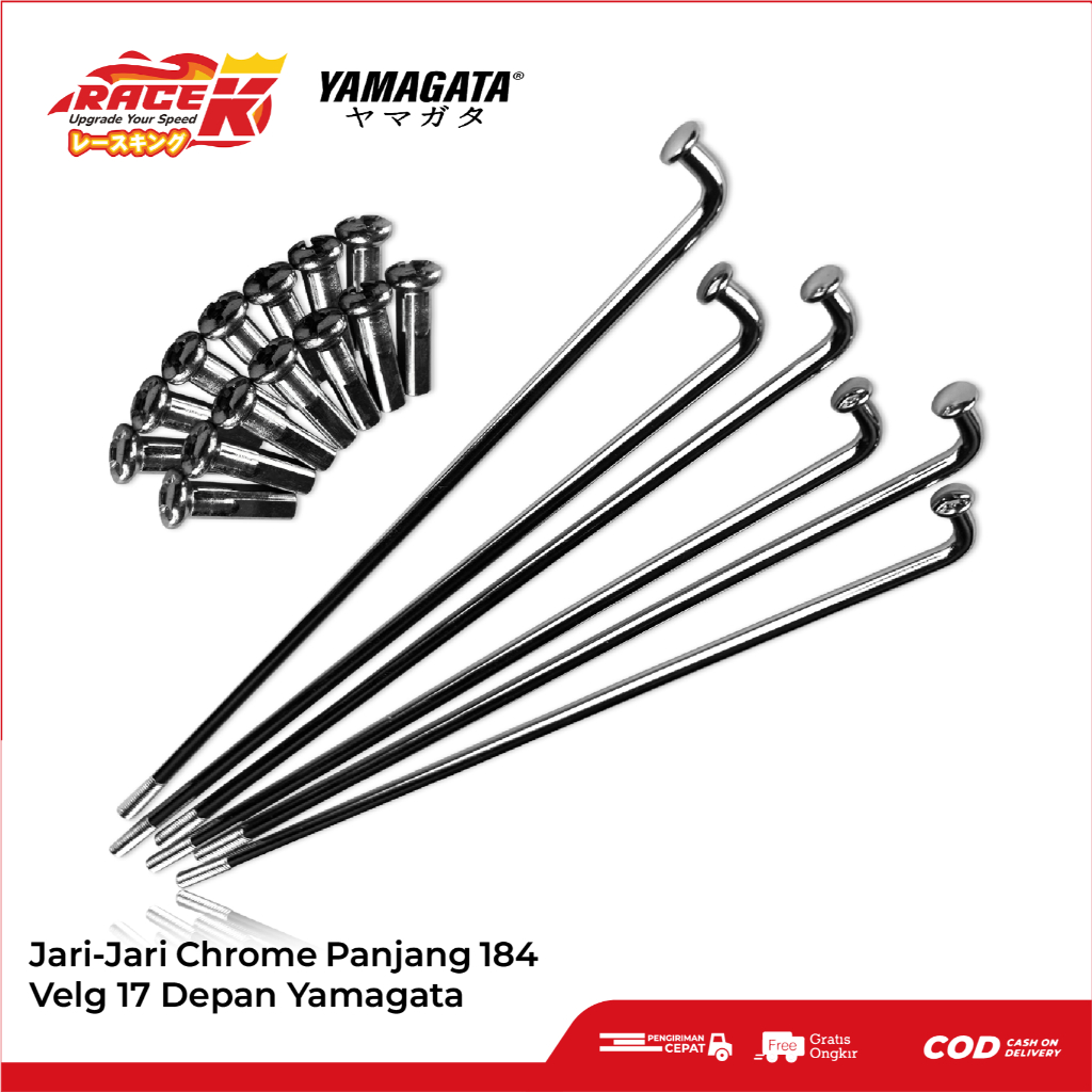 Yamagata Jari Jari Ruji Velg 17 Depan 18 Belakang Stainless Chrome 9x184 9 x 184
