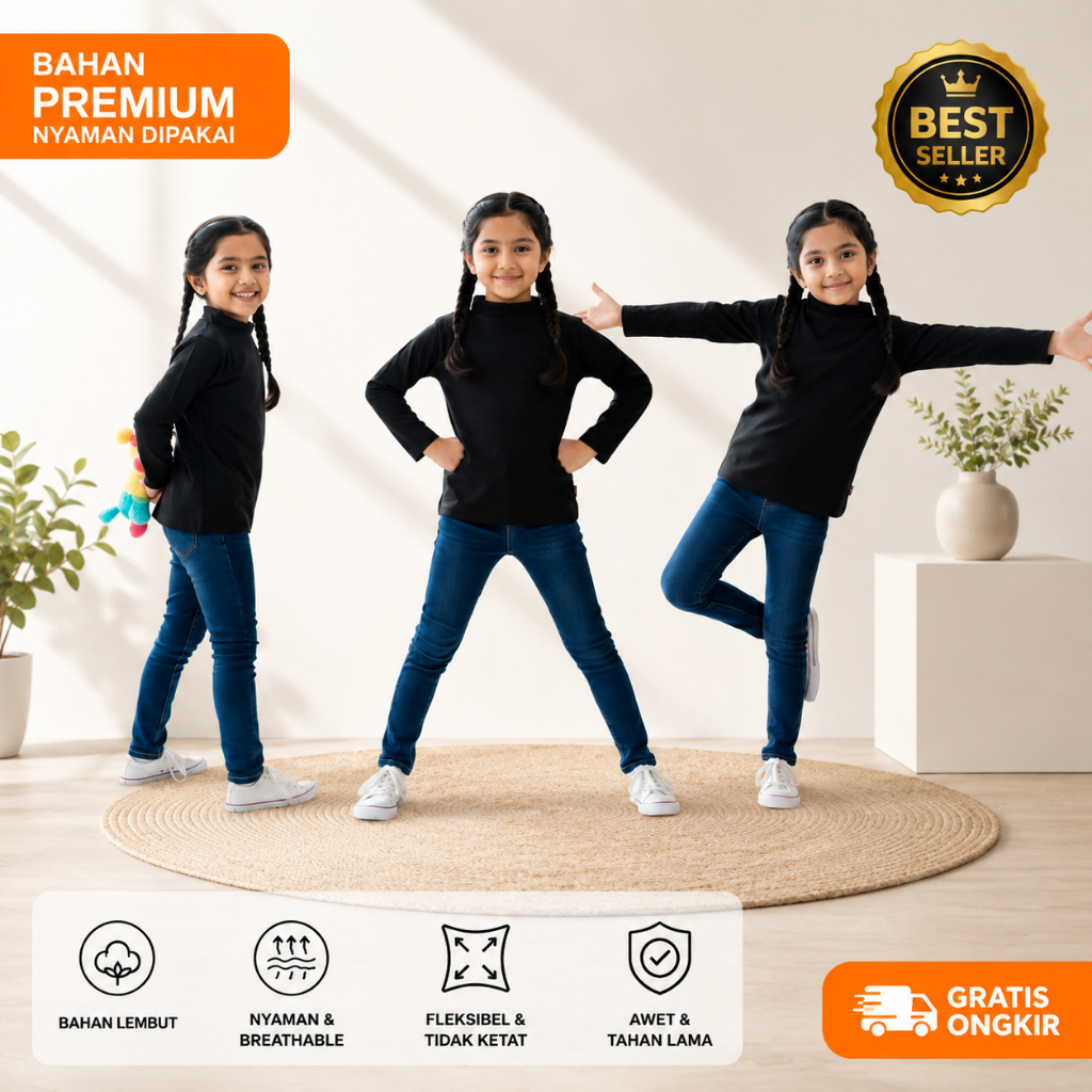 Manset Anak Premium Iner Anak Perempuan dan Laki-Laki Baju Dalaman Mangset Anak Spandek