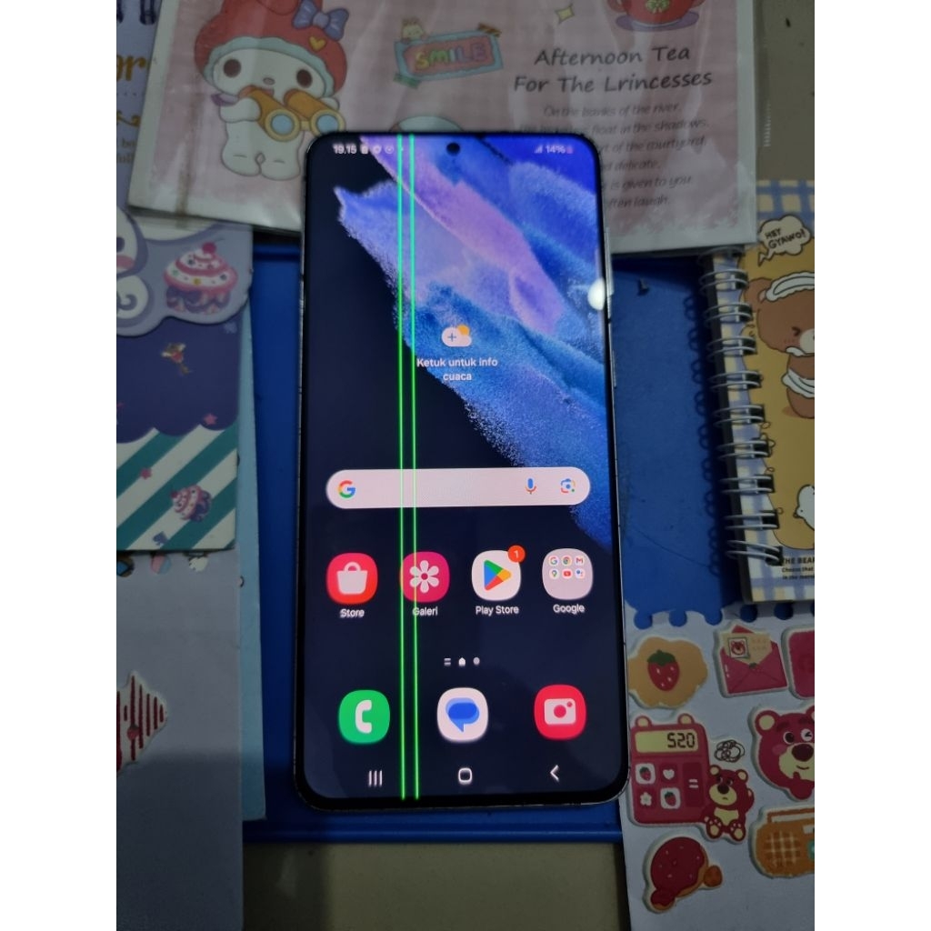 lcd copotan samsung s21 plus 2 hijau merah