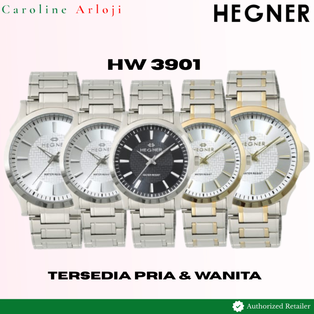 Jam Tangan Pria Wanita Hegner HW3901 / HW 3901 Original Garansi Resmi Rantai