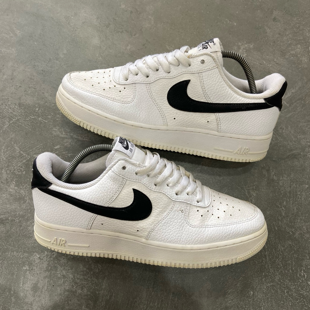 [Size 43] Rare Nike Air Force 1 Low ‘07 White Black Pebbled Leather Second Original Kondisi Mulus No