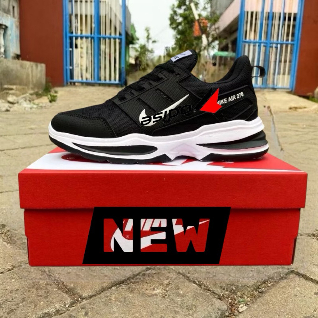 PROMO COD  Sepatu Sneakers Pria hitam Putih Sepatu Sekolah Sepatu kerja Sepatu running Hitam