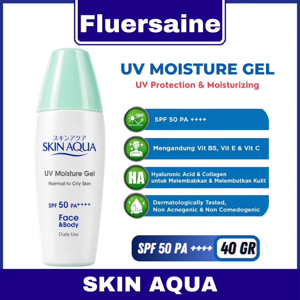 Skin Aqua UV Moisture Gel 40g SPF 50 sunscreen hijau untuk kulit normal dan berminyak oily skin