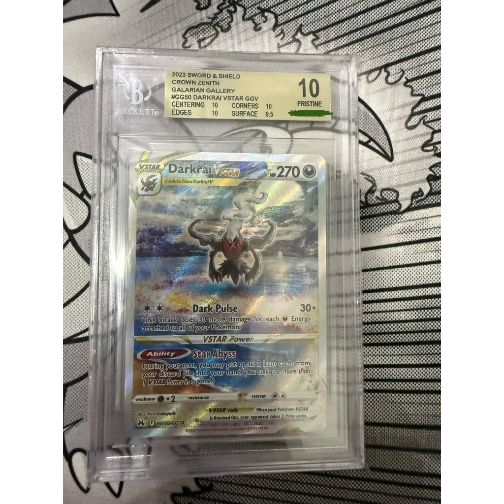 Darkrai Vstar pokemon tcg BGS 10 Pristine gg50 Crown Zenith 2023 Low pop