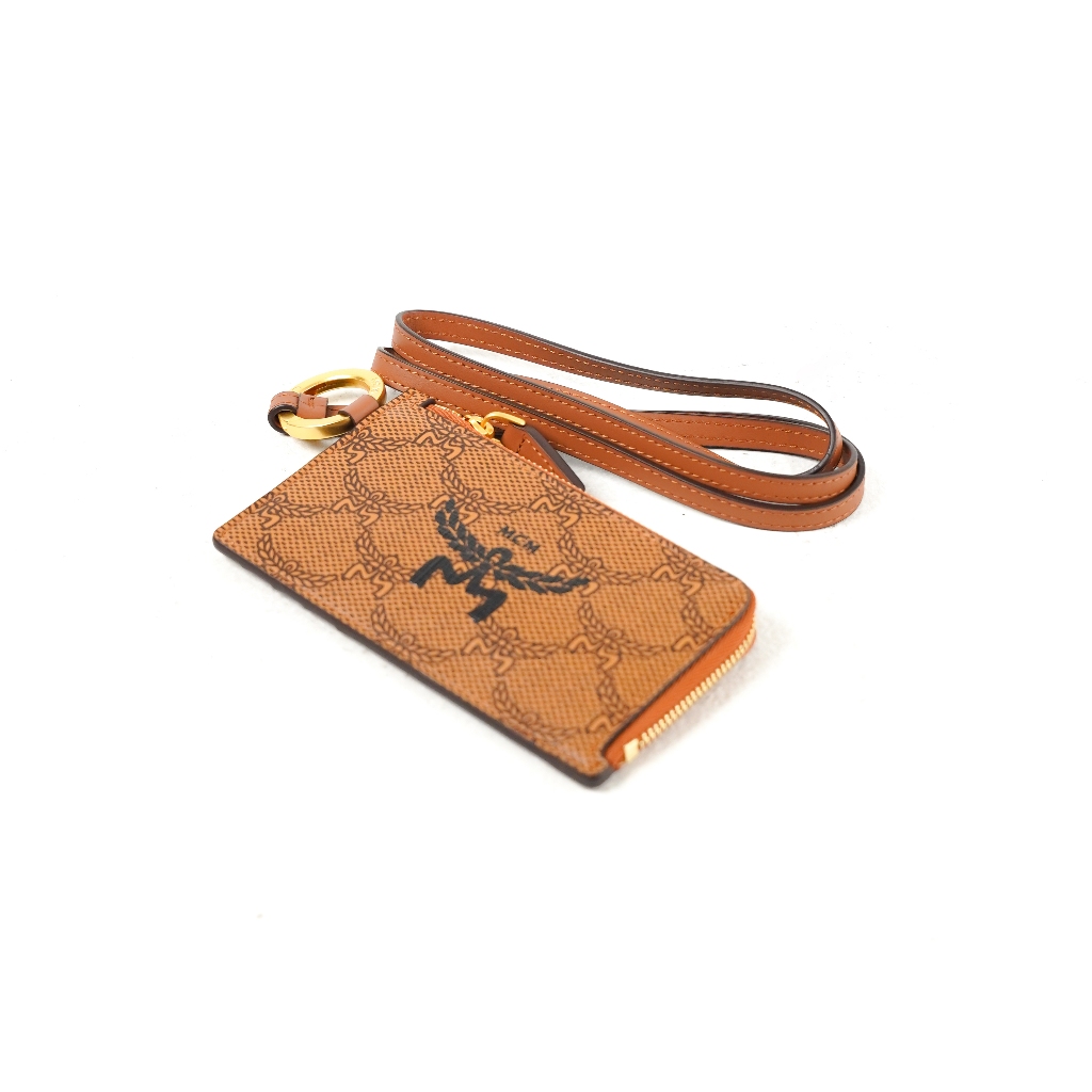 Dompet HIMMEL MONOGRAM BLACK COGNAC L-ZIP CARD LANYARD 100% ORIGINAL