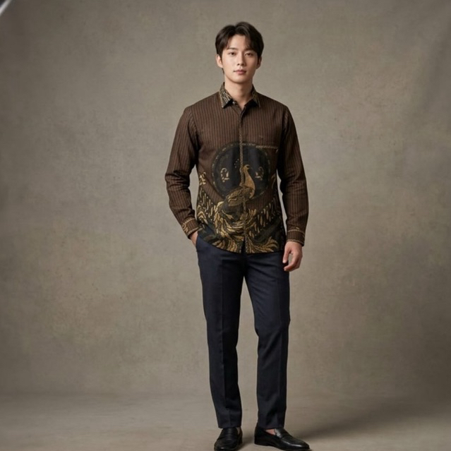 Batik pria slimpit bahan katun solo full trikot wafer