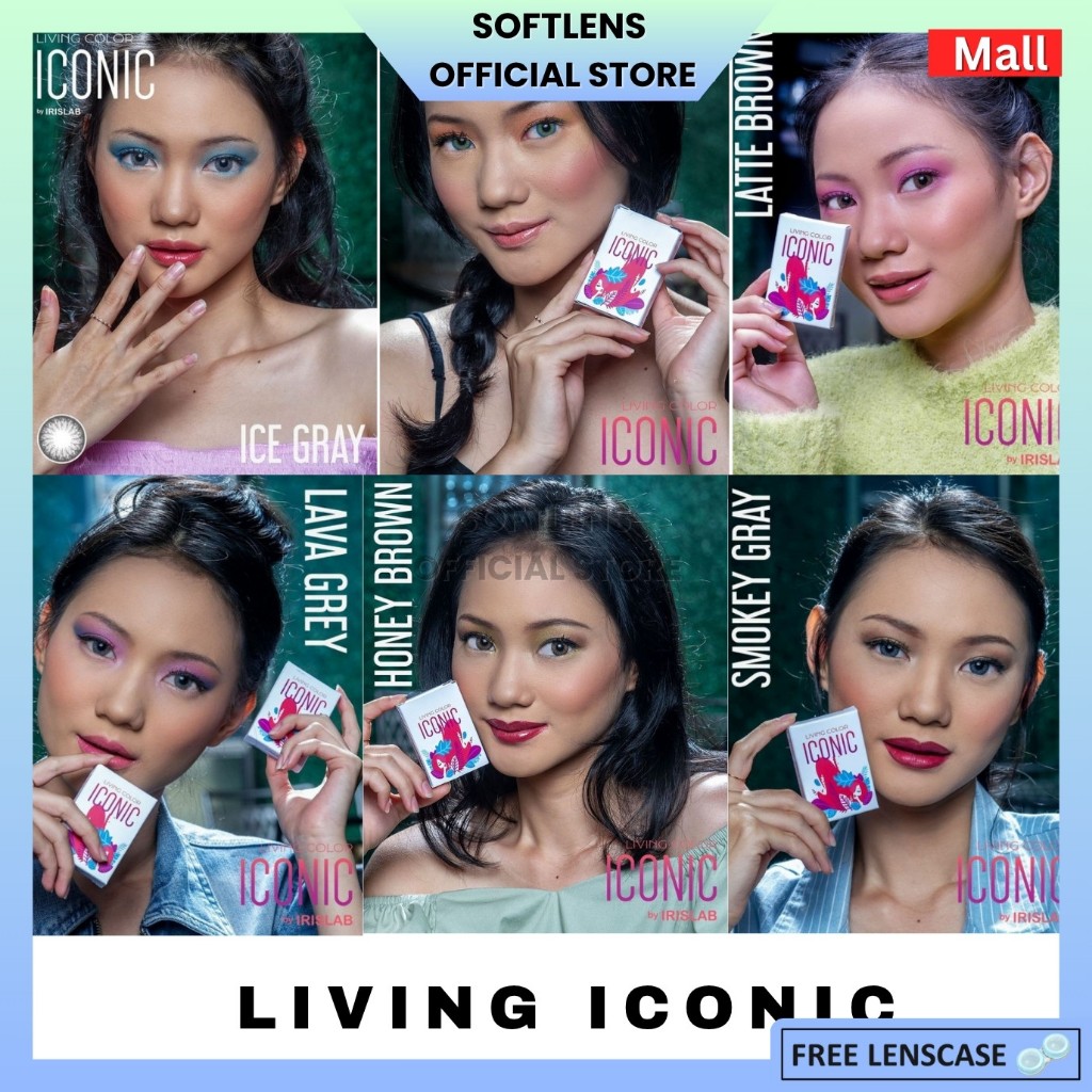SOFTLENS LIVING COLOR ICONIC ( Normal ) BY IRISLAB 14.4MM Soflens Free Lenscase