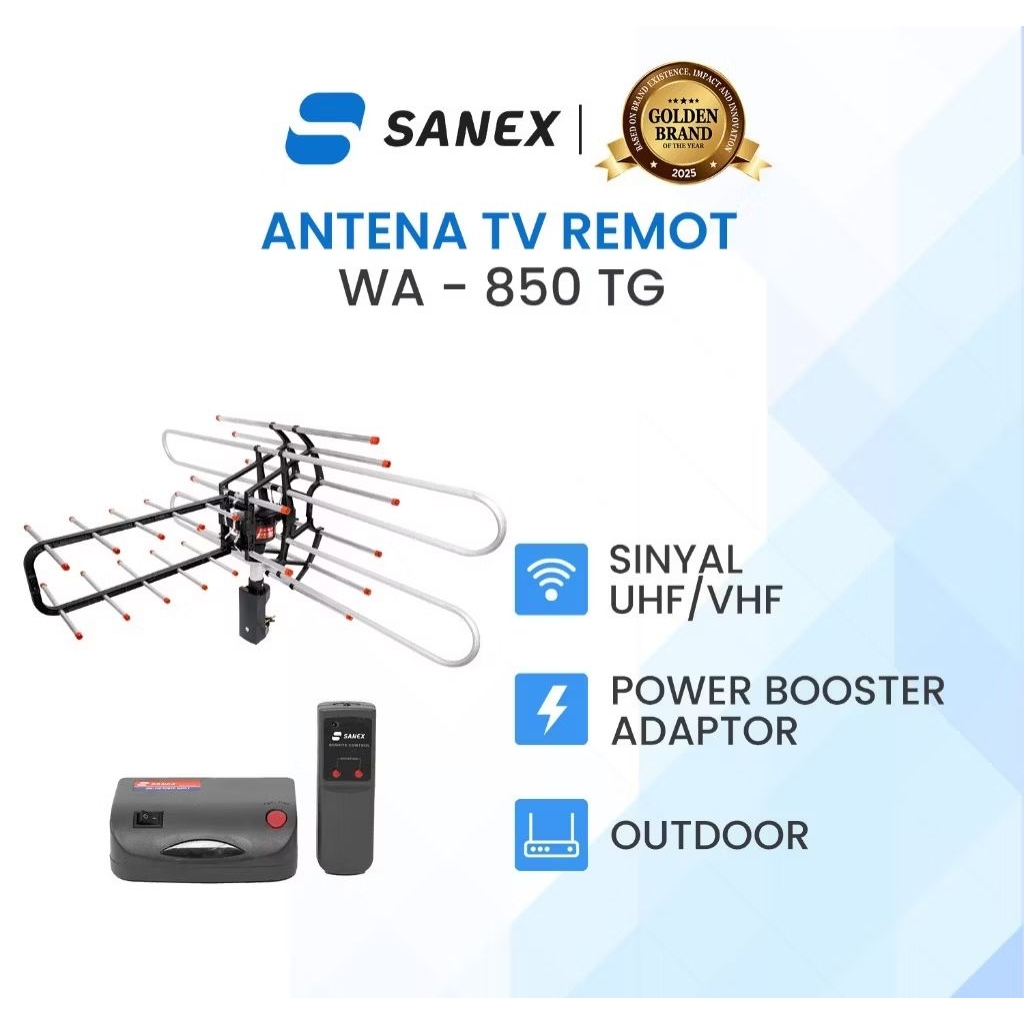 ANTENA TV DIGITAL SANEX + REMOTE + BOSTER + KABEL 10M