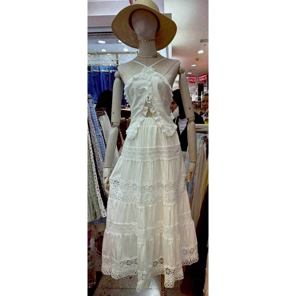 ROK PUTIH MAXI PREMIUM BORDIR ROK BKK BANGKOK PO
