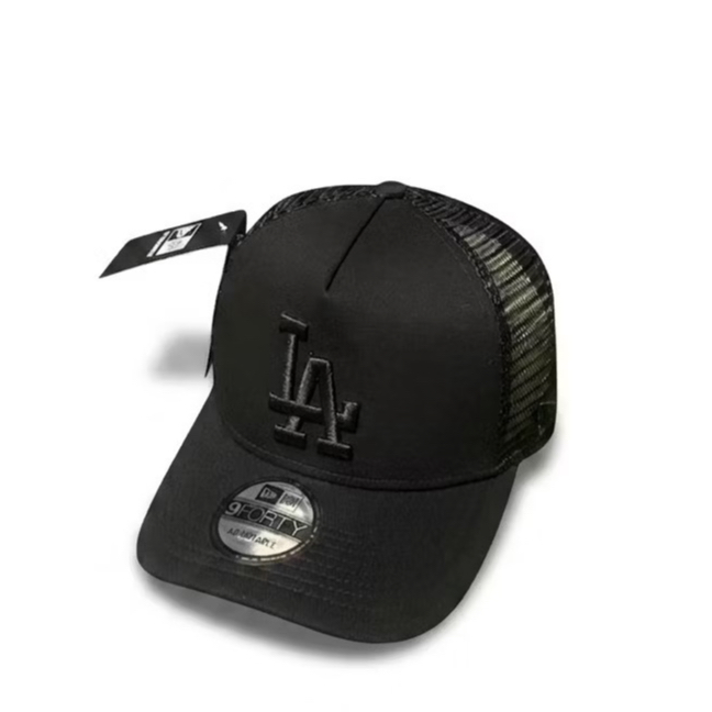 TOPI BASEBALL MLB LA LOGO JARING ORIGINAL FULL BLACK CAPS / TOPI PRIA WANITA / TRUCKER LA