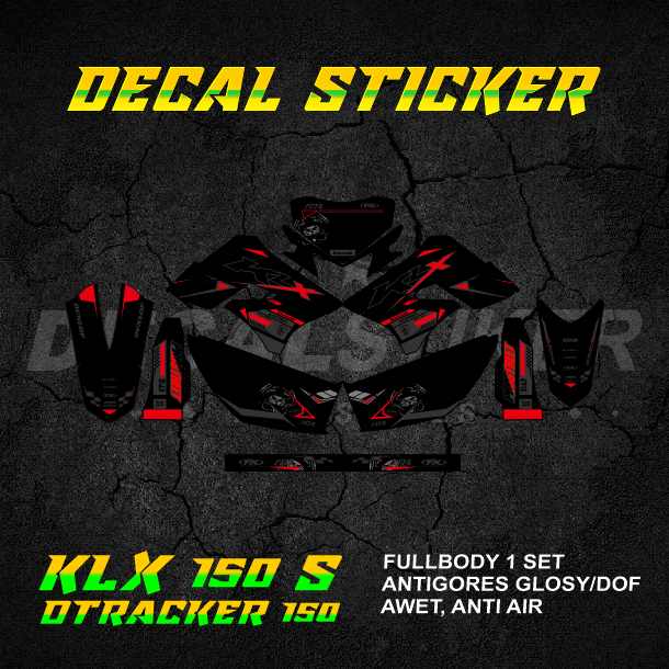 DECAL STIKER KLX DTX 150 (011) DEKAL STICKER KLX S L DTRACKER LAMA OLD FULLBODY 2009 2010 2011 2012 