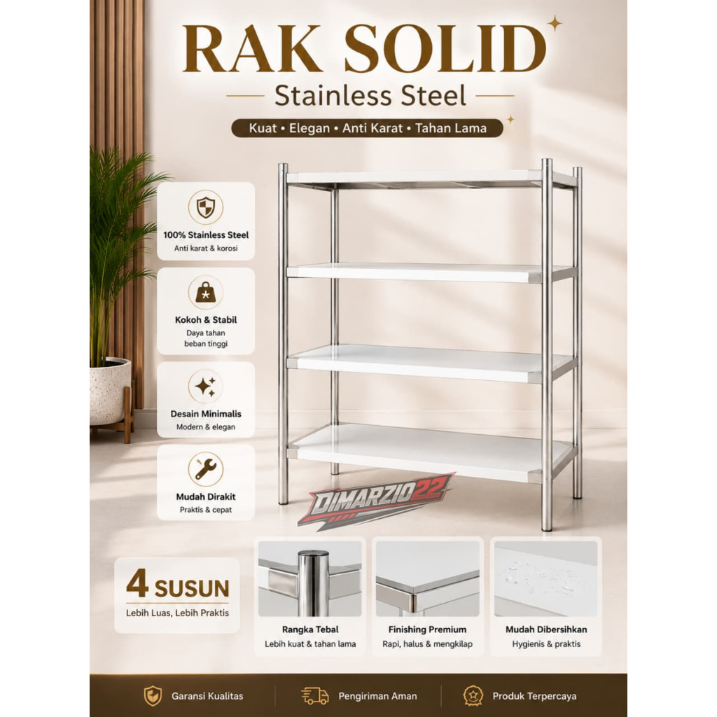 Rak Solid 4 Susun Stainless Steel